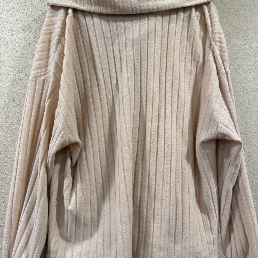 Cream Ribbed Knit Sweater - Picture 2 of 2